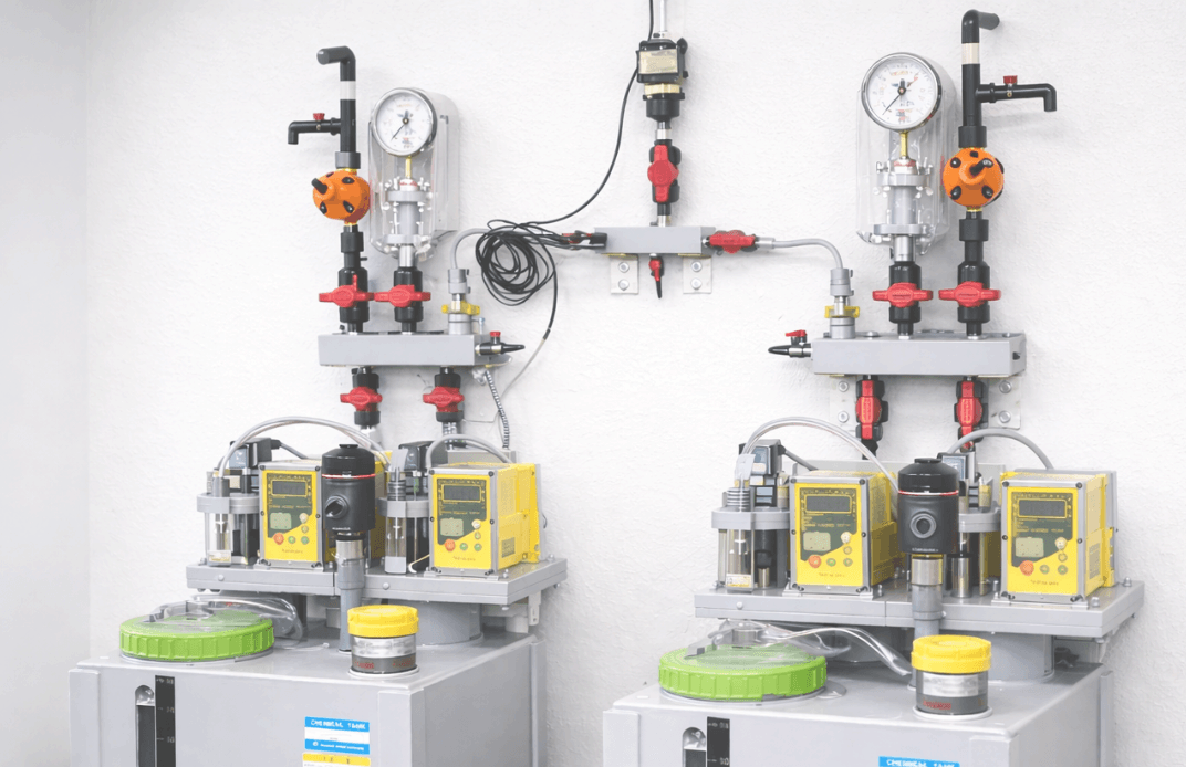 薬品注入設備装置の工事写真